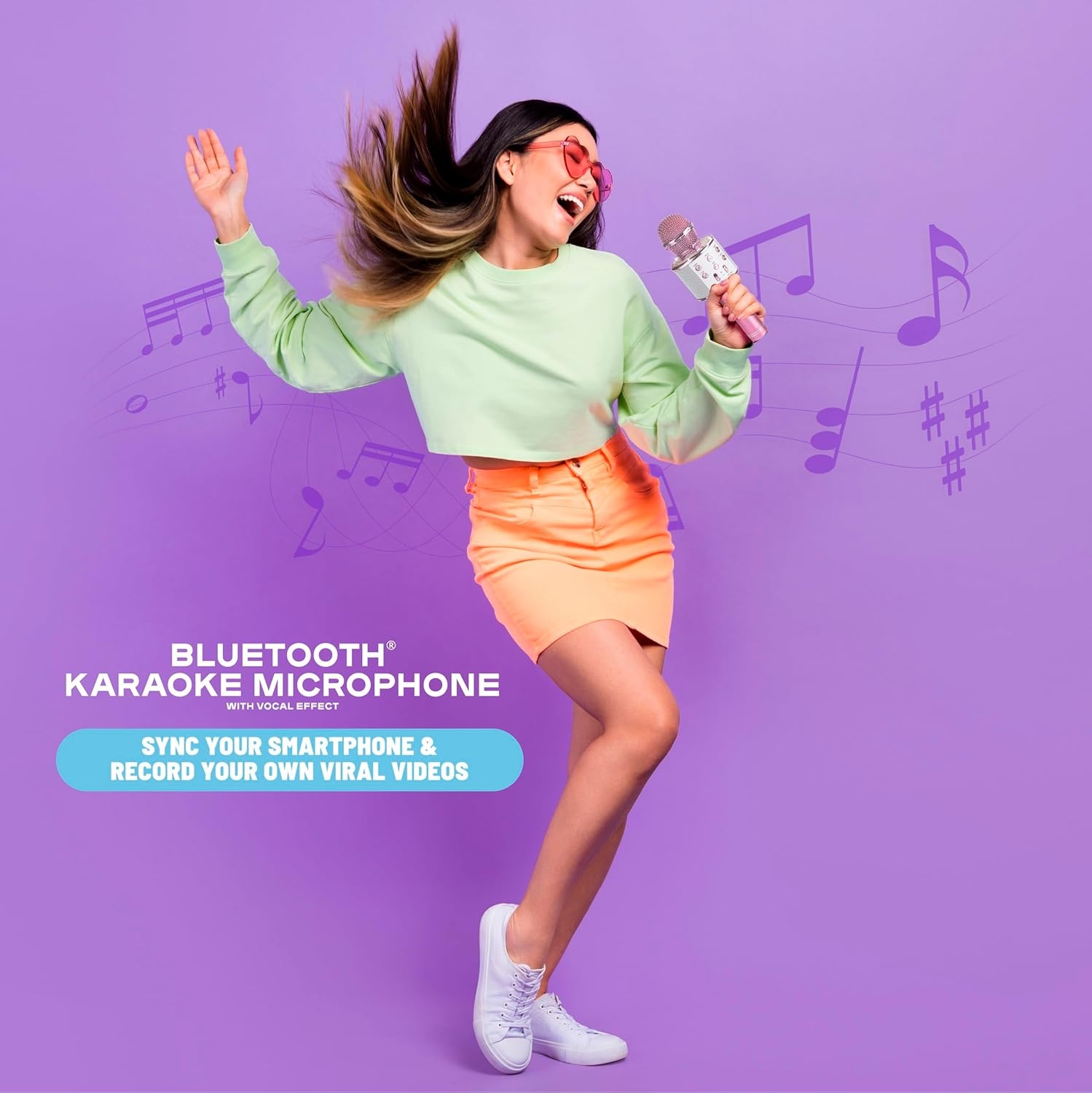 image:imageClaires Bluetooth Karaoke Microphone for Kids Wireless Mic with Voice Effects Echo USBC Charging Volume Controls amp TF Card Slot Portable amp Durable Toy for Singing Parties amp Gifts Ages 6