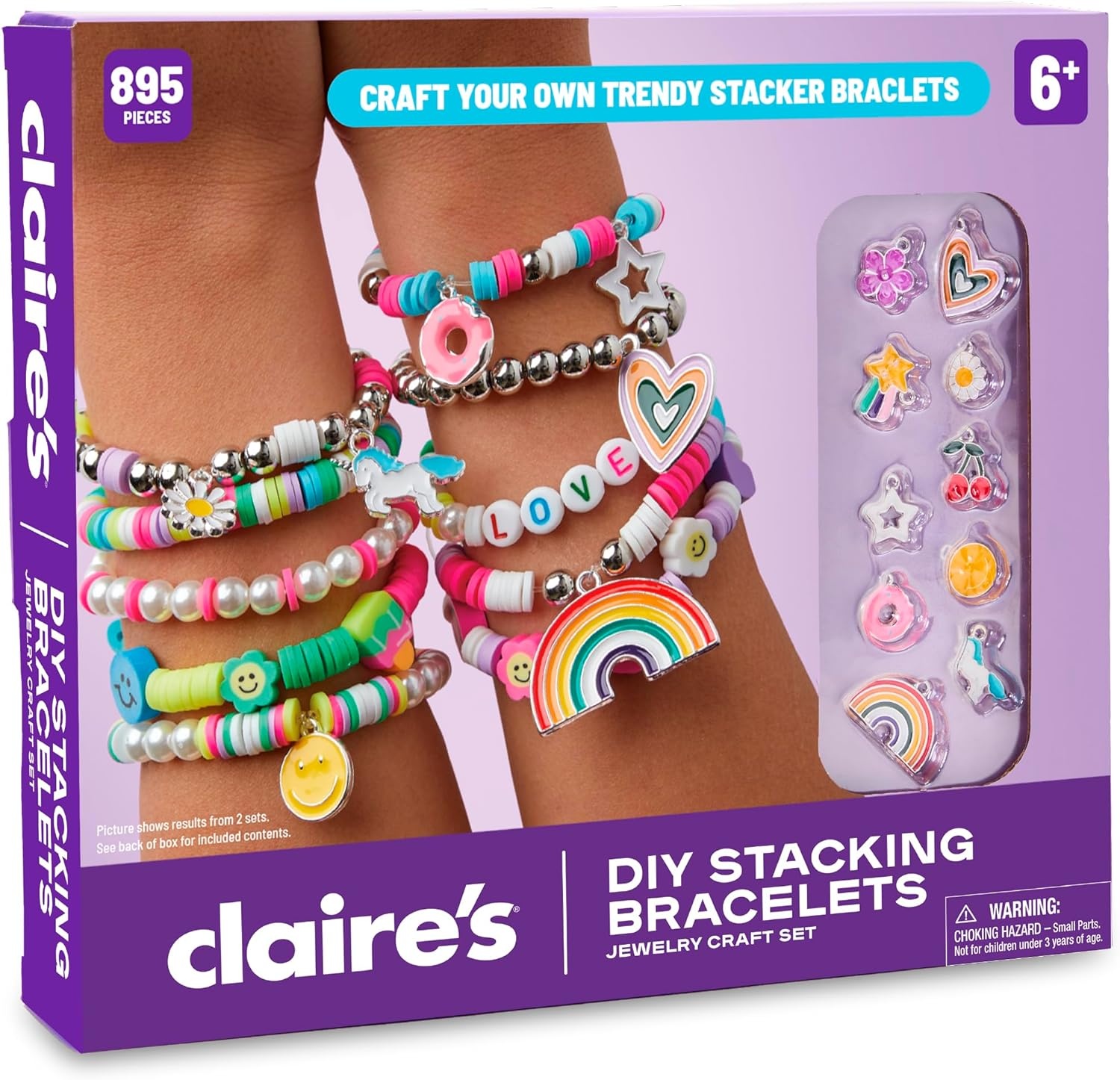 image:imageClaires DIY Bracelet Kit 895Piece Jewelry Making Supplies Set Clay Heishi Beads Alphabet Charms String Friendship Bracelet Kit for Girls Arts amp Crafts Activity Fashion Accessory Gift Age 8