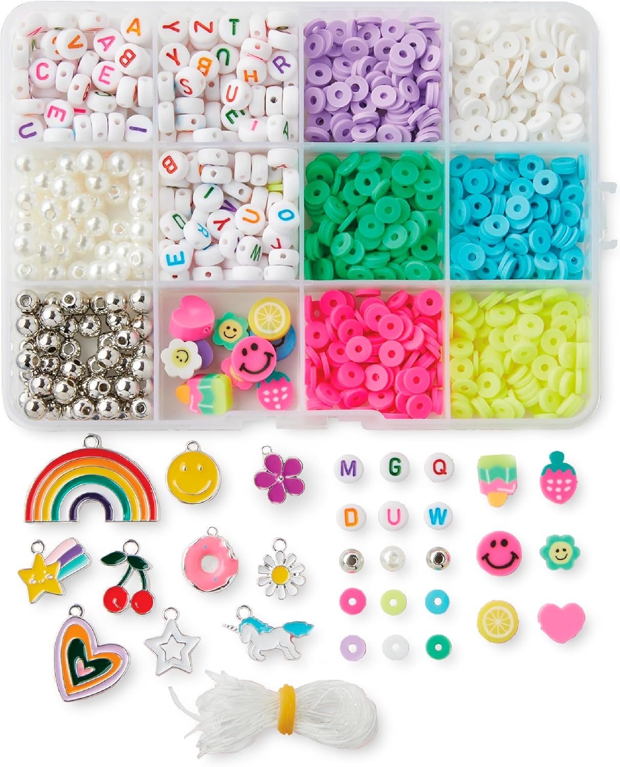 image:imageClaires DIY Bracelet Kit 895Piece Jewelry Making Supplies Set Clay Heishi Beads Alphabet Charms String Friendship Bracelet Kit for Girls Arts amp Crafts Activity Fashion Accessory Gift Age 8