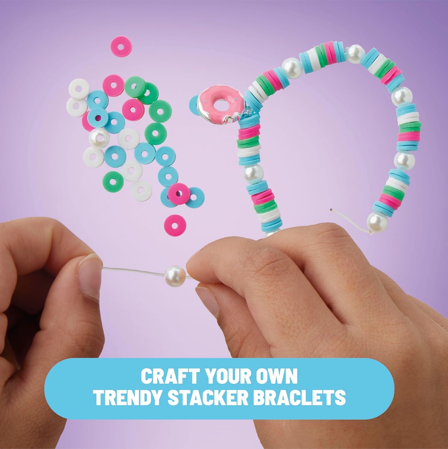 image:imageClaires DIY Bracelet Kit 895Piece Jewelry Making Supplies Set Clay Heishi Beads Alphabet Charms String Friendship Bracelet Kit for Girls Arts amp Crafts Activity Fashion Accessory Gift Age 8