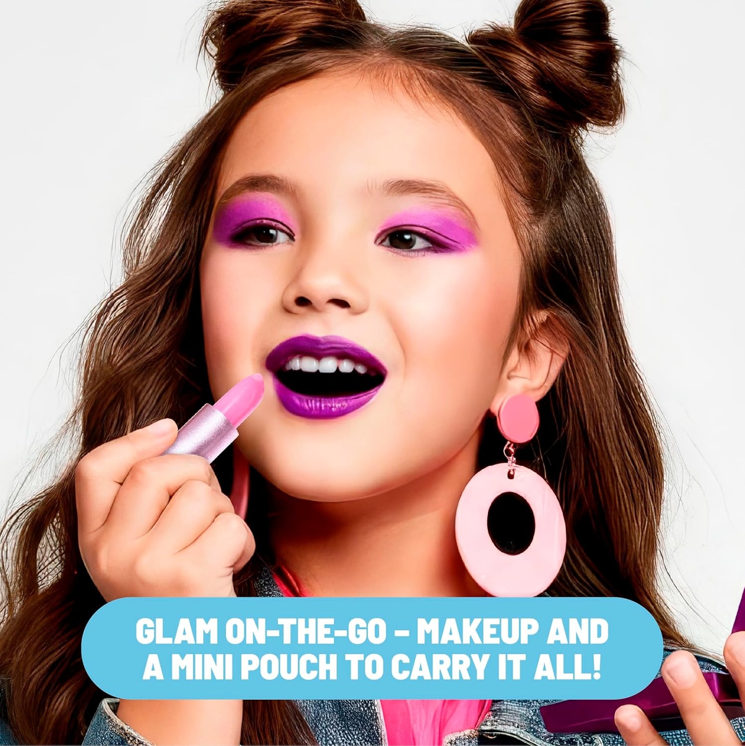 image:imageClaires Glam Essentials Kids Makeup Kit 4Piece Real Cosmetic Set with Mini Pouch Lip Gloss Lipstick amp Nail Polish Pretend Play Make Up for Kids Ages 6 Girl Toys amp Beauty Activity Gift