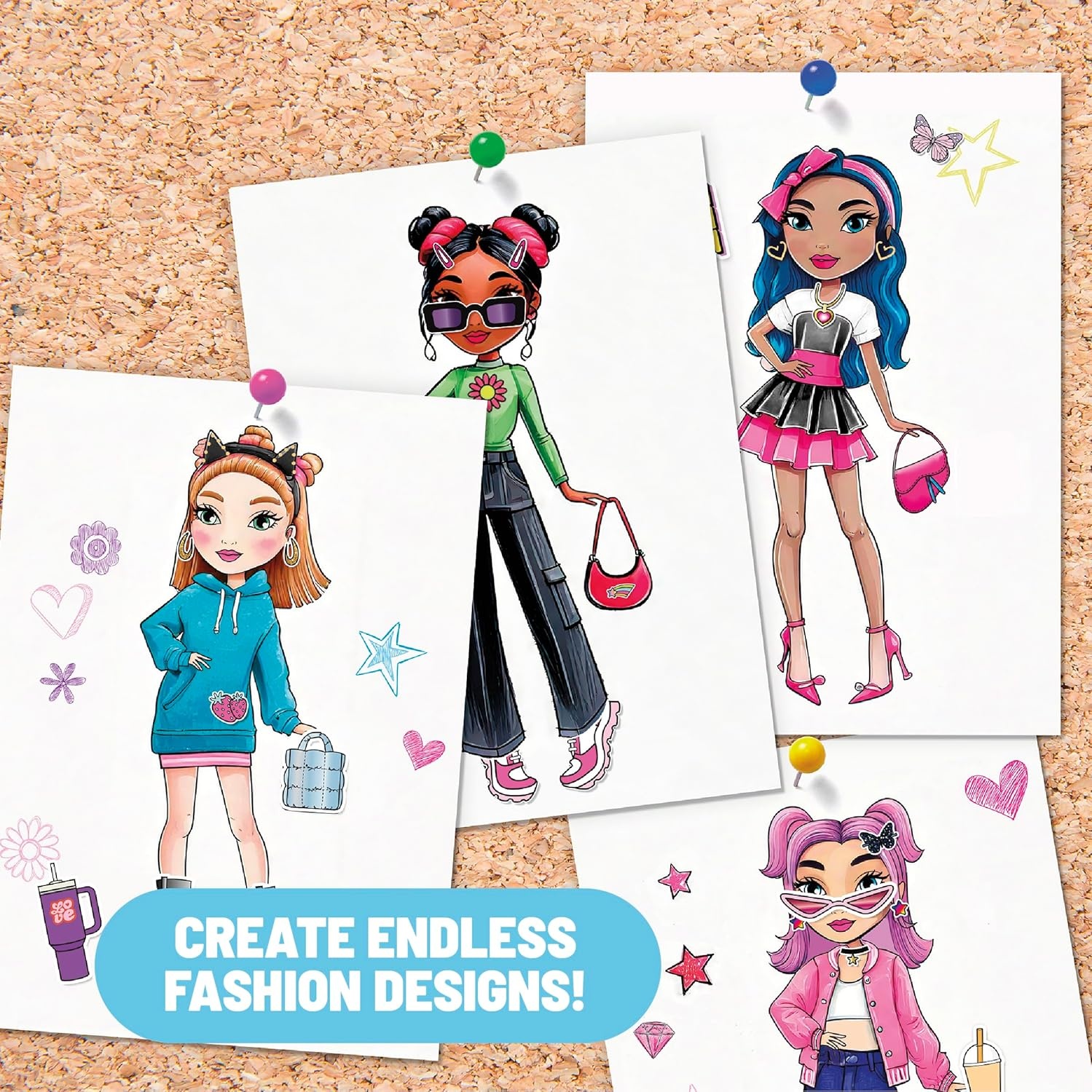 image:imageClaires LightUp Fashion Designer LED Tracing Tablet 330Piece Arts amp Crafts Kit Fashion Templates Stickers Colored Pencils amp Paper Kids Coloring amp Drawing Board Activity Girls Toy GiftAge 8