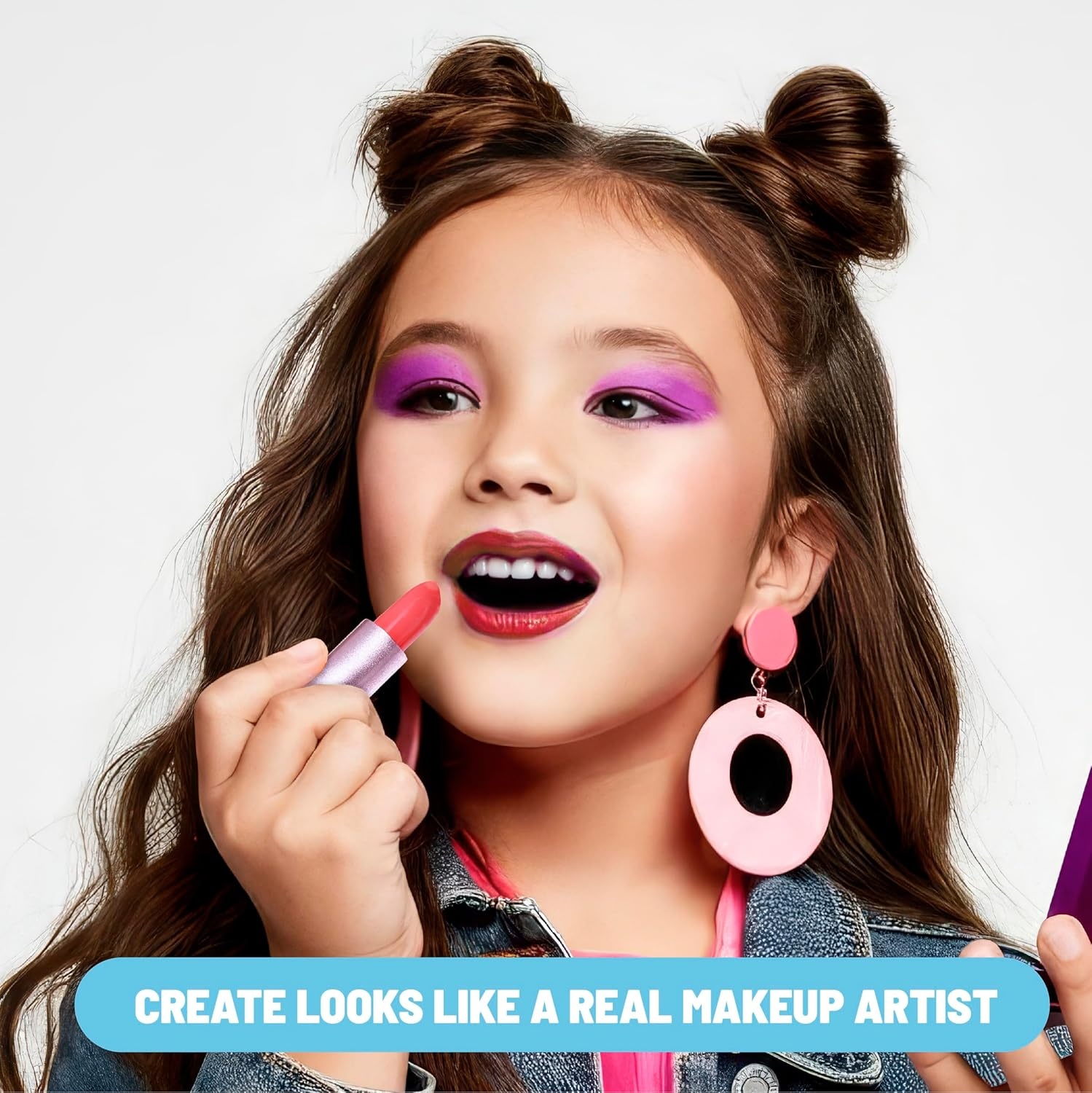 image:imageClaires Ultimate Makeup Kit 18Piece Real Cosmetic Set Makeup for Kids 812 Girl Toys amp Beauty Activity Gift with Lip Gloss Lipstick Eyeshadow Eyeliner Blush Highlighter amp Carry Case