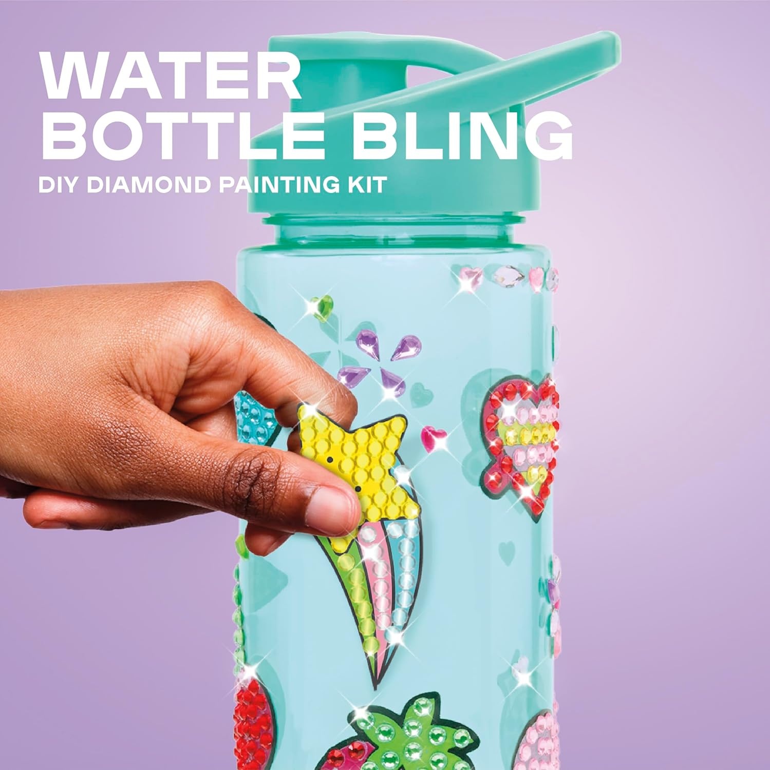 image:imageClaires Water Bottle Bling Decorating Set DIY Diamond Painting Kit 24 Oz BPAFree Bottle 990 Diamond Art Gems Unicorn Heart amp Fun Stickers Girl Toys Craft Kits for Gift Ages 8